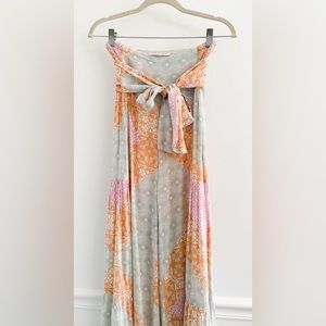 Olivaceous Boutique Boho High Rise Wide Leg Tie Patchwork Pants Size Medium